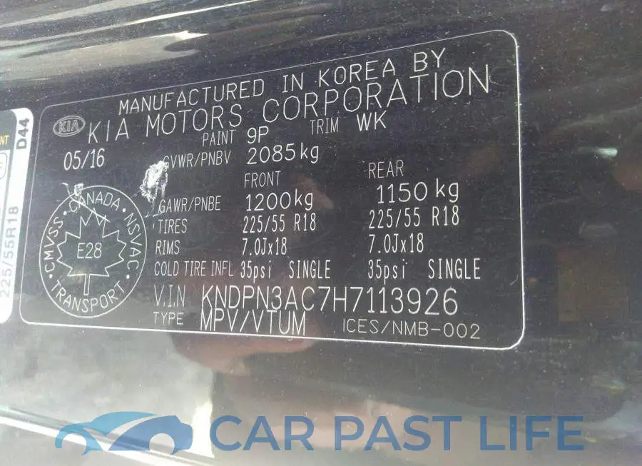 KNDPN3AC7H7113926# 9