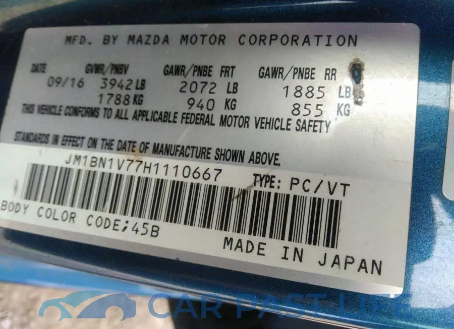 JM1BN1V77H1110667# 9