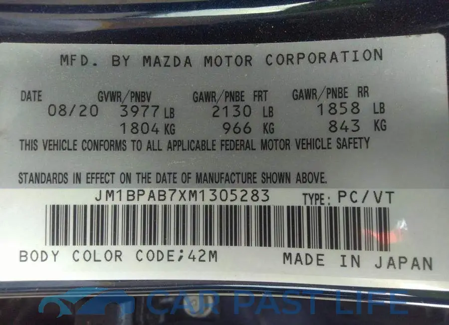 JM1BPAB7XM1305283# 9