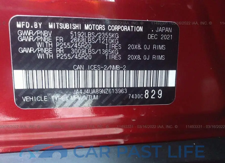 JA4J4UA89NZ613963# 9