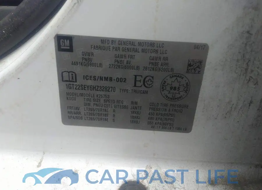 1GT22SEY6HZ328270# 9