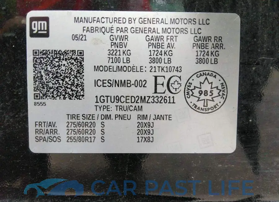 1GTU9CED2MZ332611# 9
