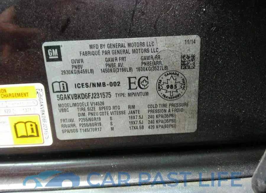 5GAKVBKD6FJ231575# 9