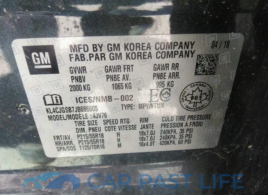 KL4CJGSB7JB686605# 9