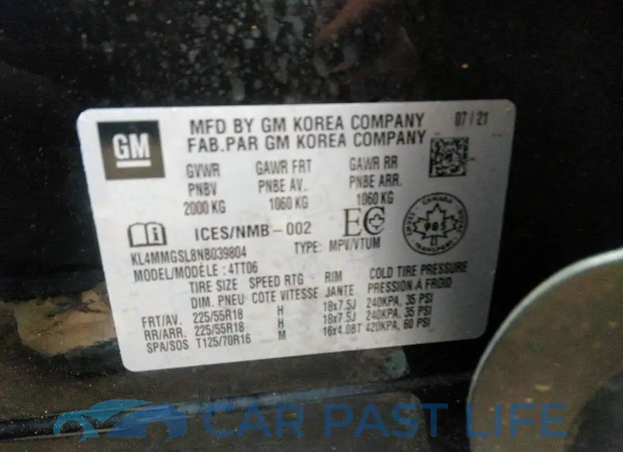 KL4MMGSL8NB039804# 9