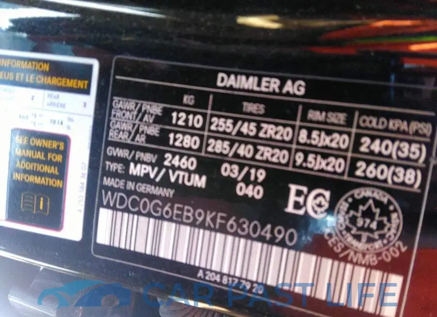 WDC0G6EB9KF630490# 9
