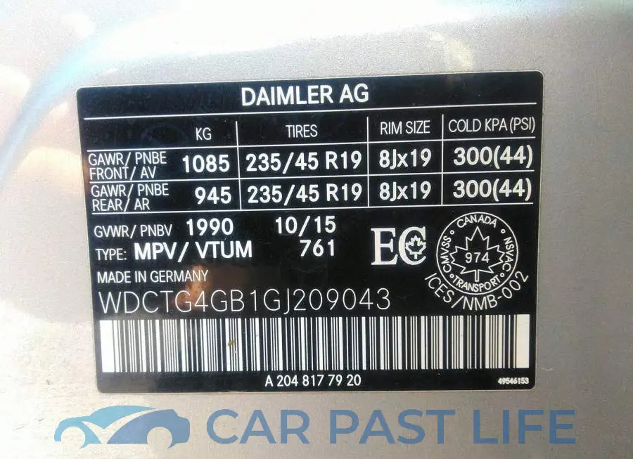 WDCTG4GB1GJ209043# 9
