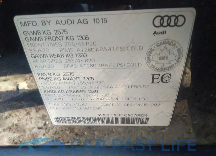 WA1LCAFP1GA078834# 9