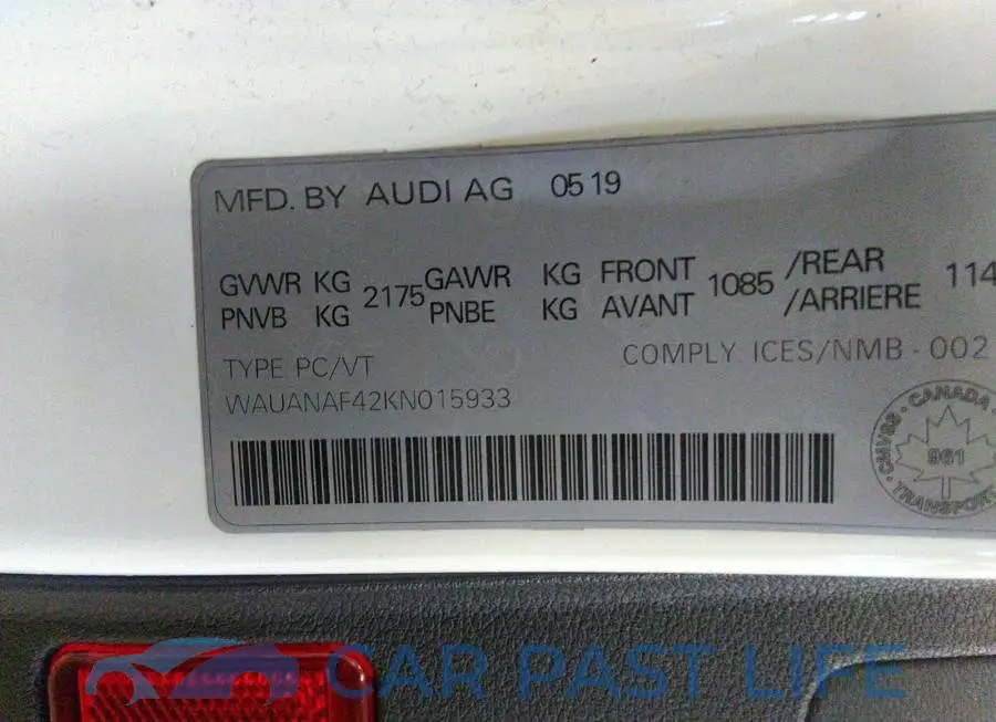 WAUANAF42KN015933# 9