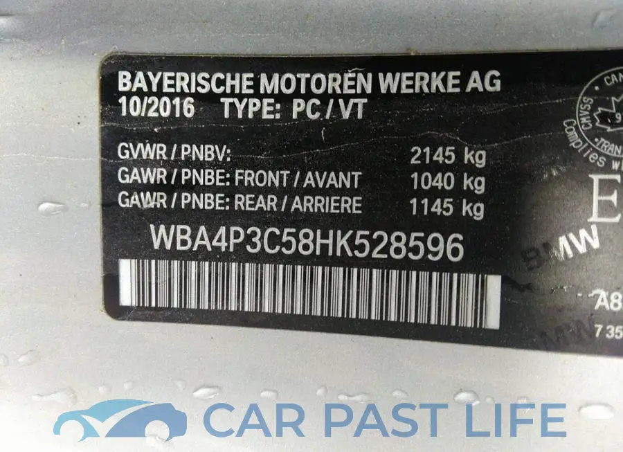 WBA4P3C58HK528596# 9