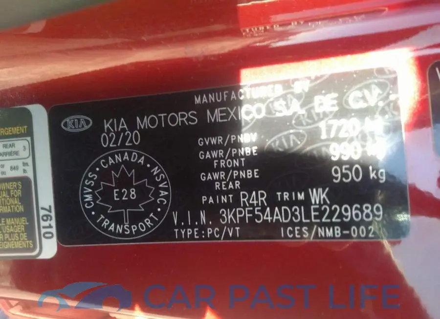 3KPF54AD3LE229689# 9