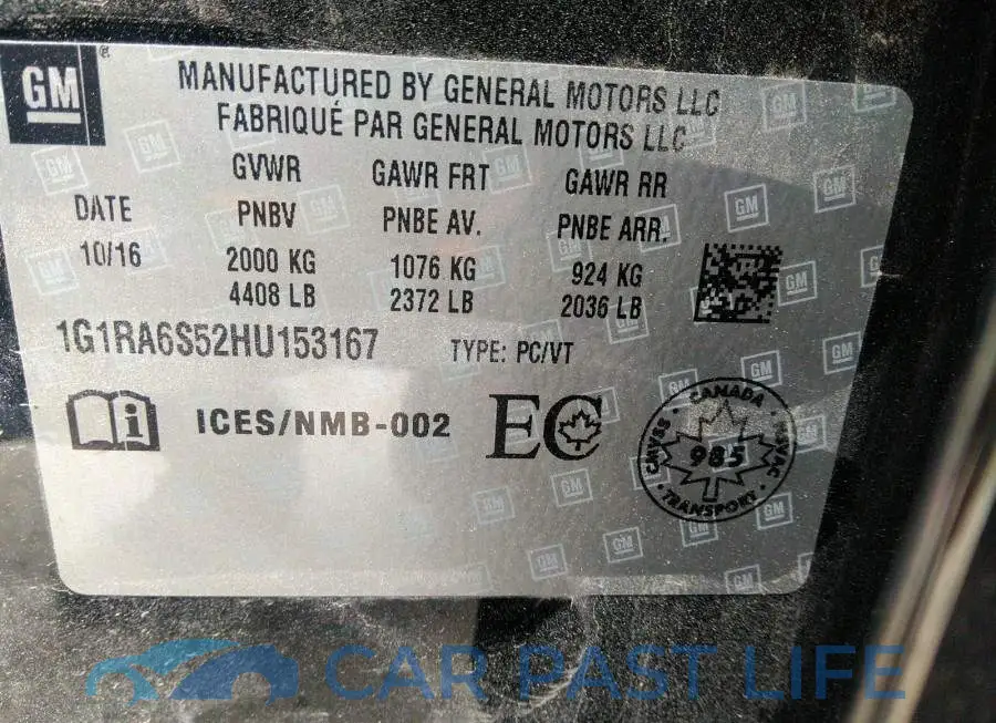 1G1RA6S52HU153167# 9