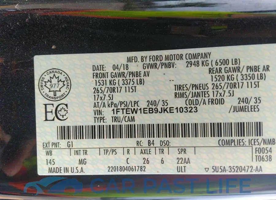 1FTEW1EB9JKE10323# 9