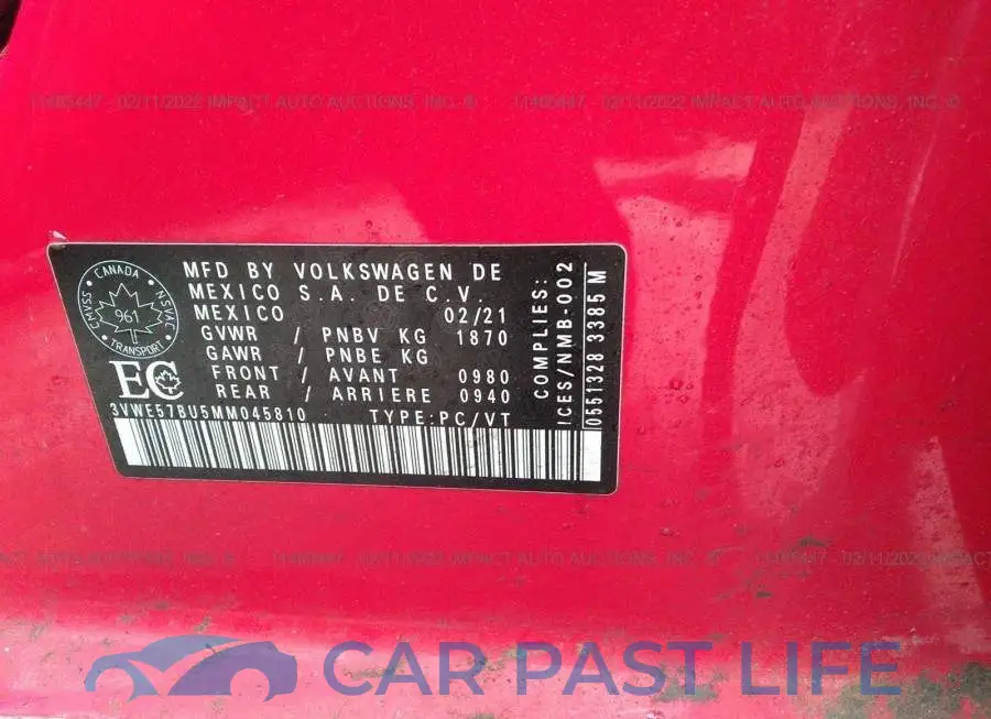 3VWE57BU5MM045810# 9