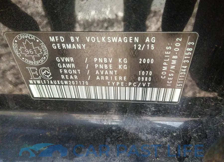 WVWLF7AUXGW207170# 9