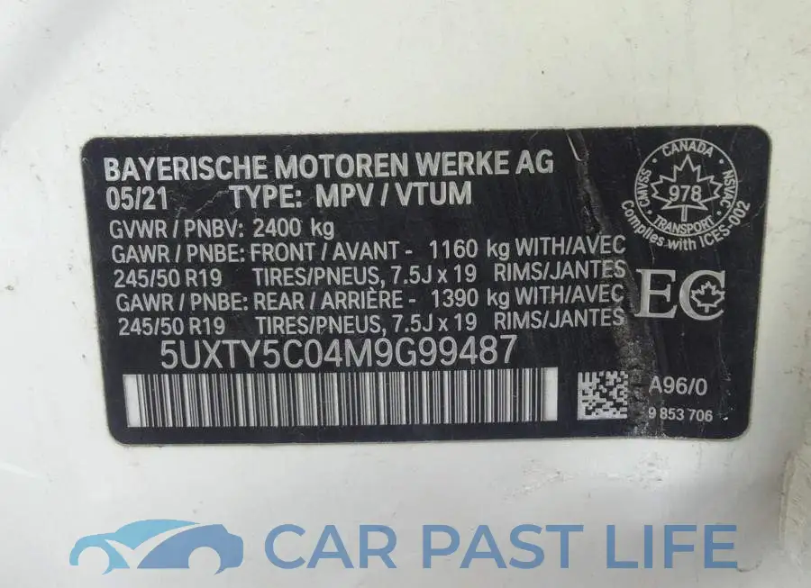 5UXTY5C04M9G99487# 9