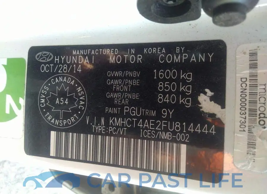 KMHCT4AE2FU814444# 9