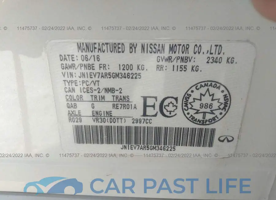 JN1EV7AR5GM346225# 9