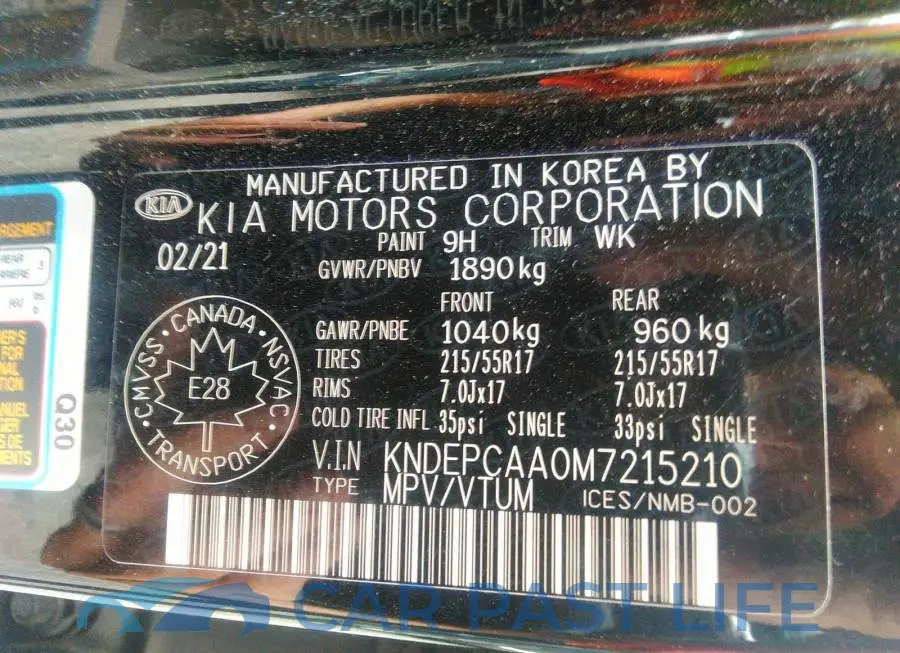 KNDEPCAA0M7215210# 9