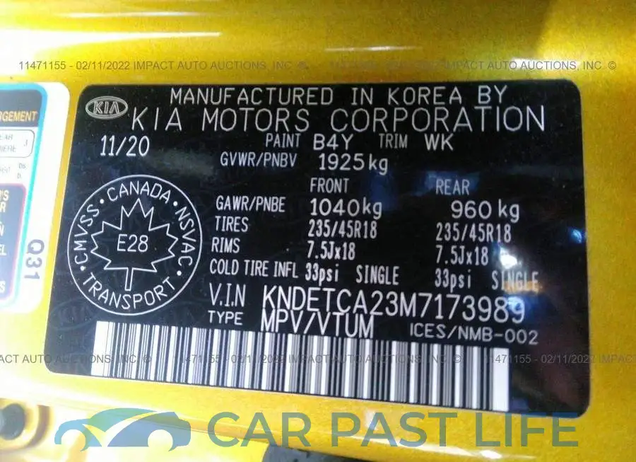 KNDETCA23M7173989# 9