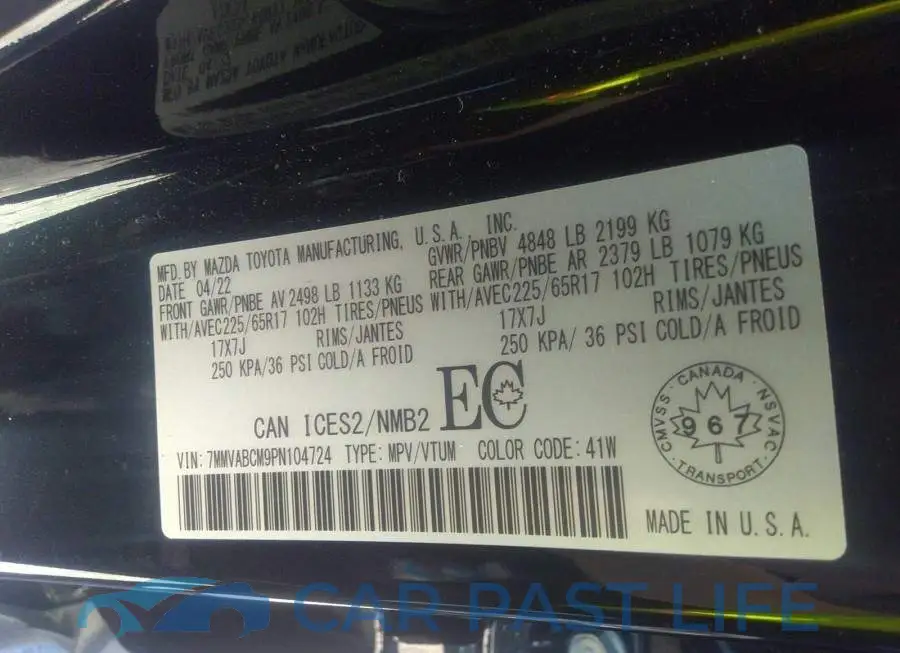 7MMVABCM9PN104724# 9