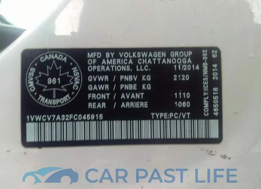 1VWCV7A32FC045915# 9