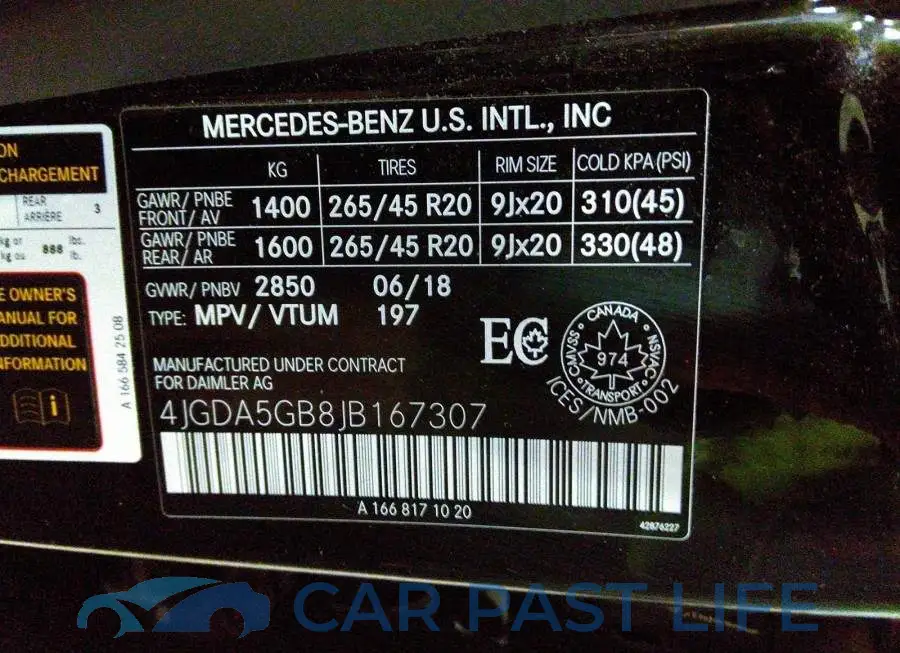 4JGDA5GB8JB167307# 9