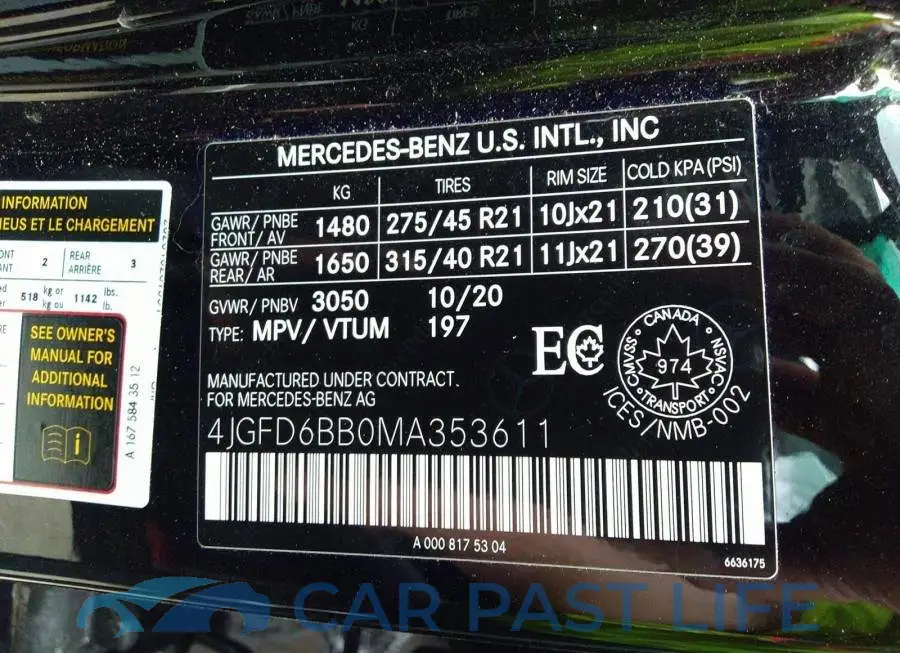 4JGFD6BB0MA353611# 9