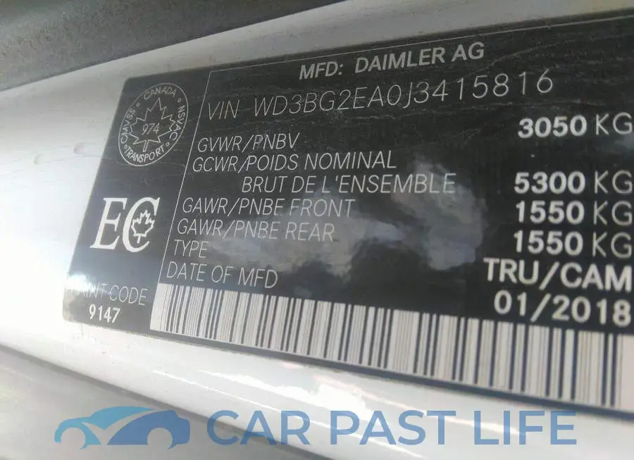 WD3BG2EA0J3415816# 9