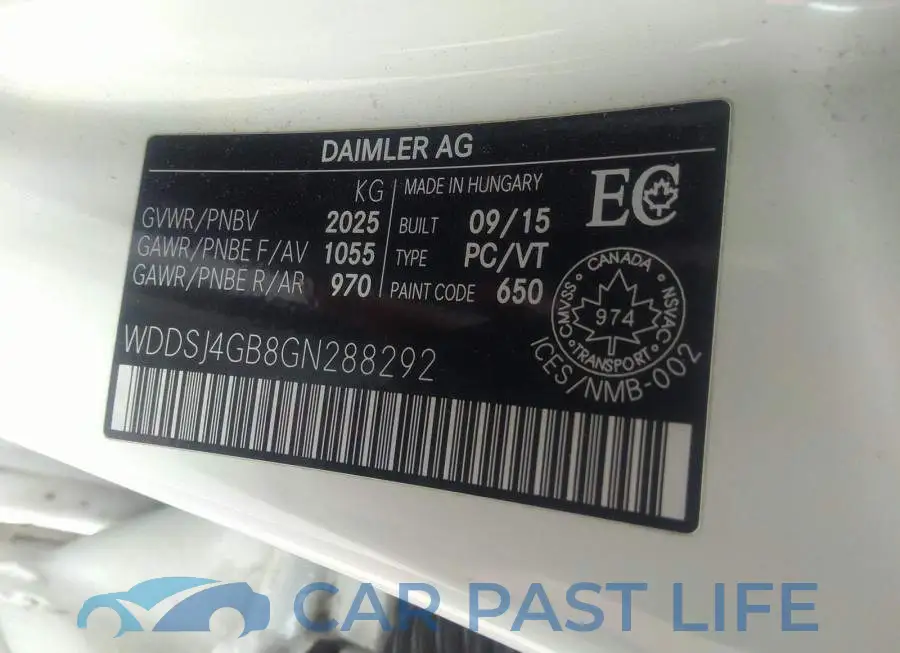 WDDSJ4GB8GN288292# 9