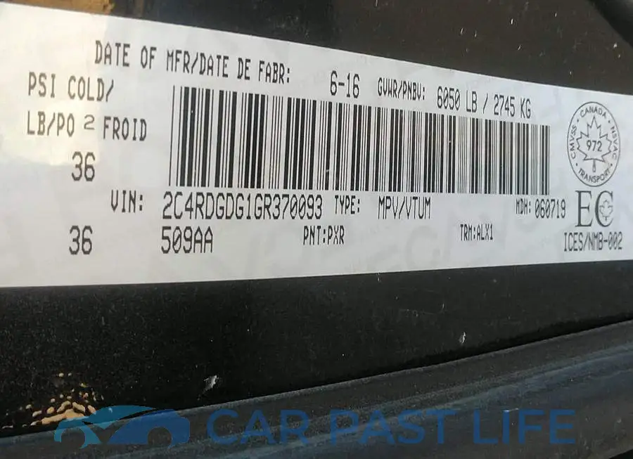 2C4RDGDG1GR370093# 9