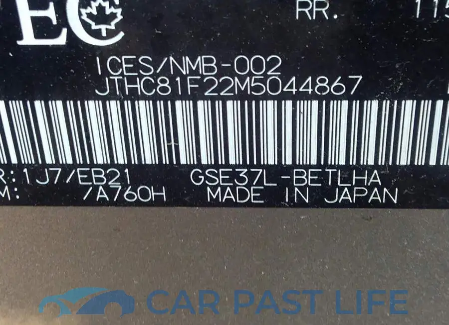 JTHC81F22M5044867# 9