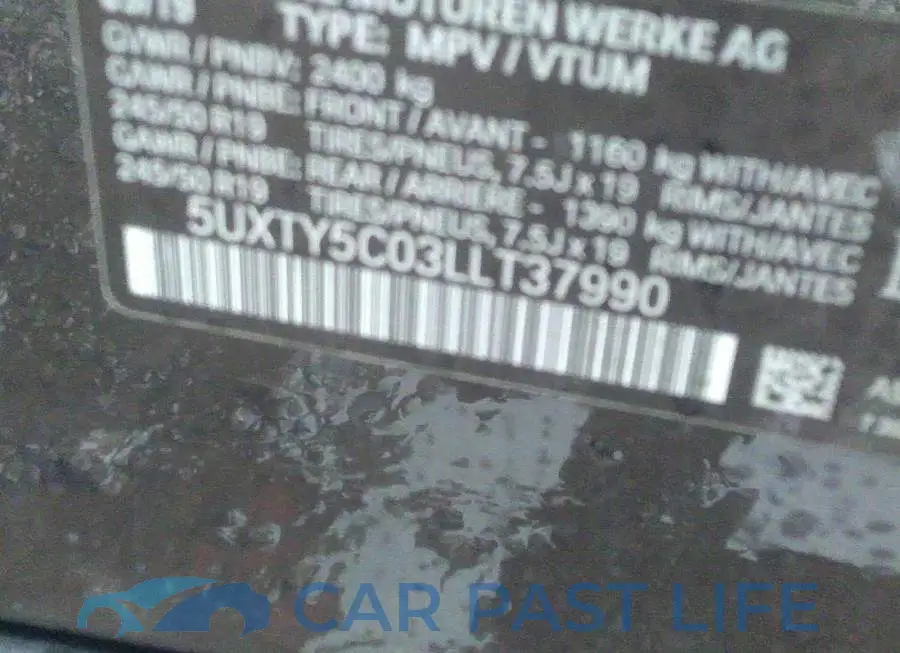 5UXTY5C03LLT37990# 9