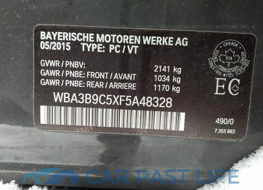 WBA3B9C5XF5A48328# 9