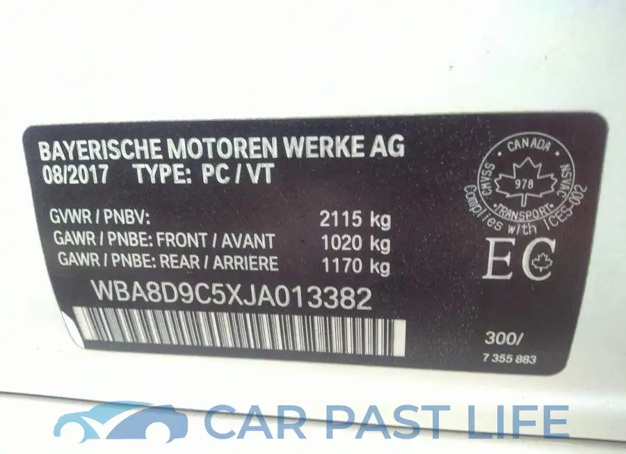 WBA8D9C5XJA013382# 9