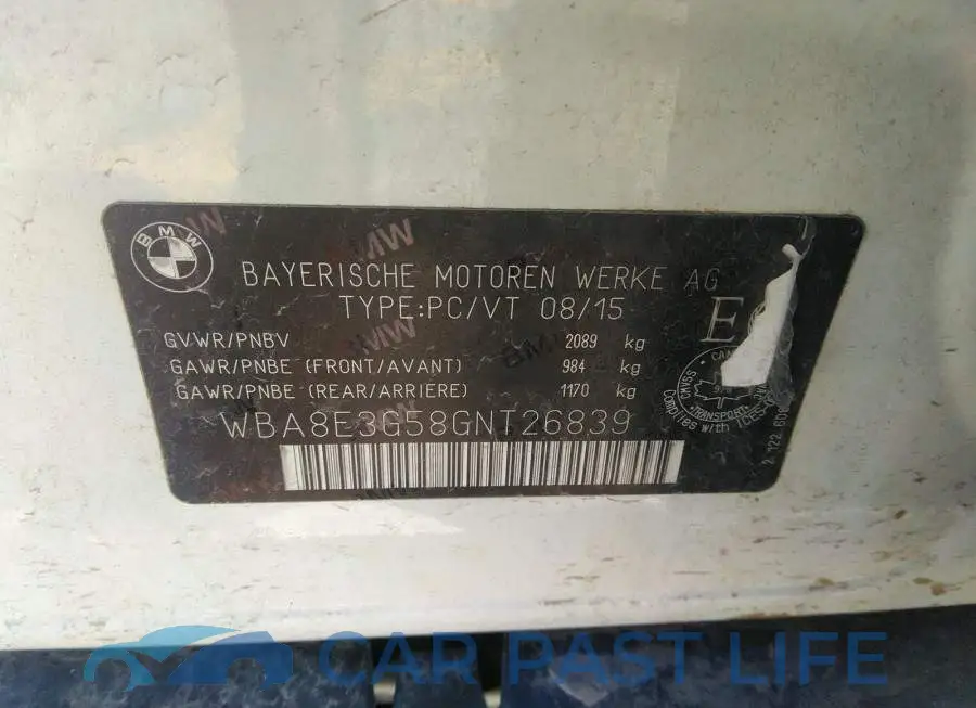WBA8E3G58GNT26839# 9