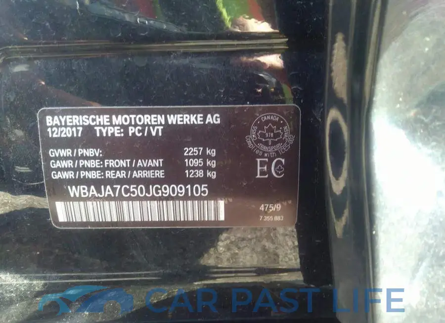 WBAJA7C50JG909105# 9