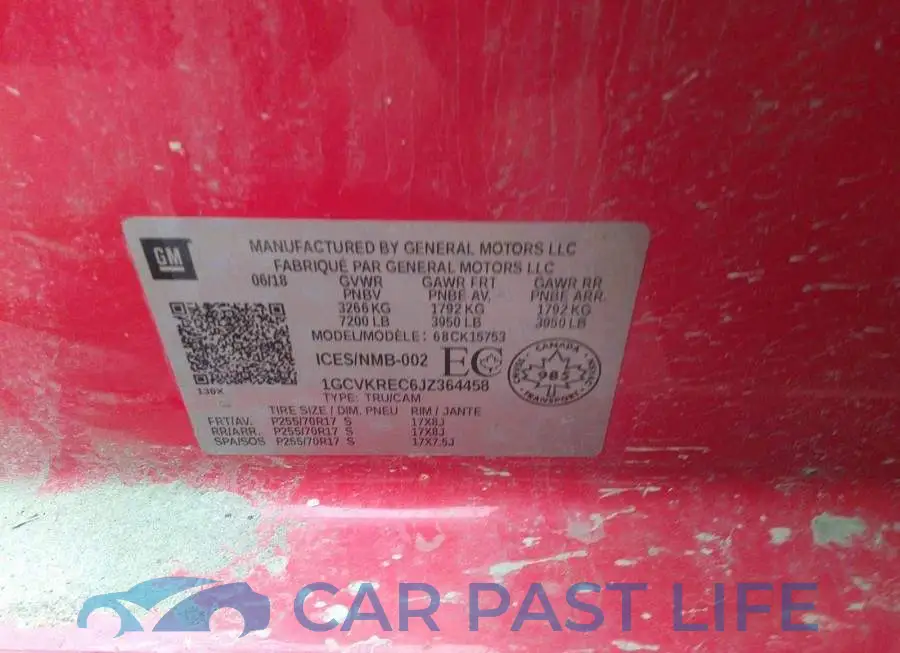 1GCVKREC6JZ364458# 9