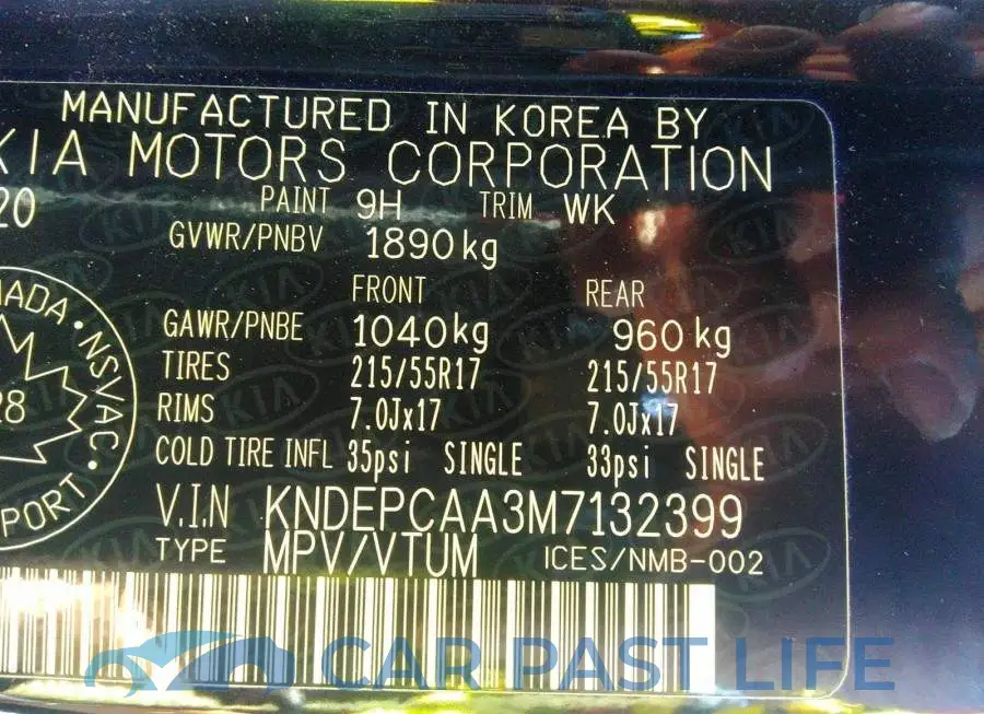 KNDEPCAA3M7132399# 9