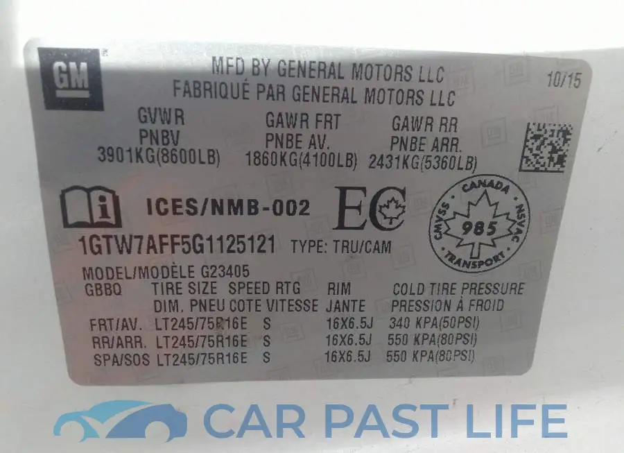 1GTW7AFF5G1125121# 9