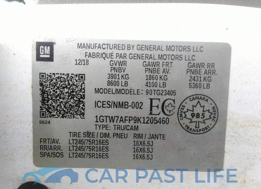 1GTW7AFP9K1205460# 9