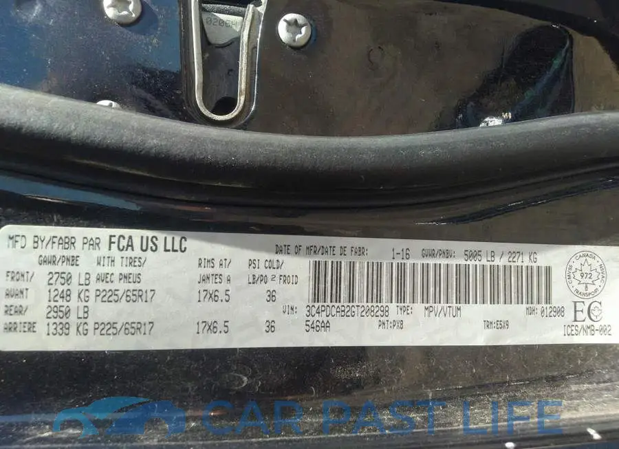 3C4PDCAB2GT208298# 9