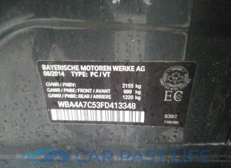 WBA4A7C53FD413348# 9