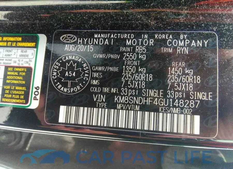 KM8SNDHF4GU148287# 9