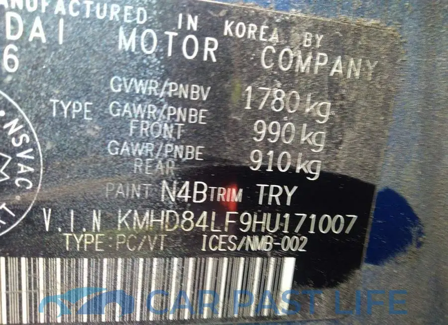 KMHD84LF9HU171007# 9