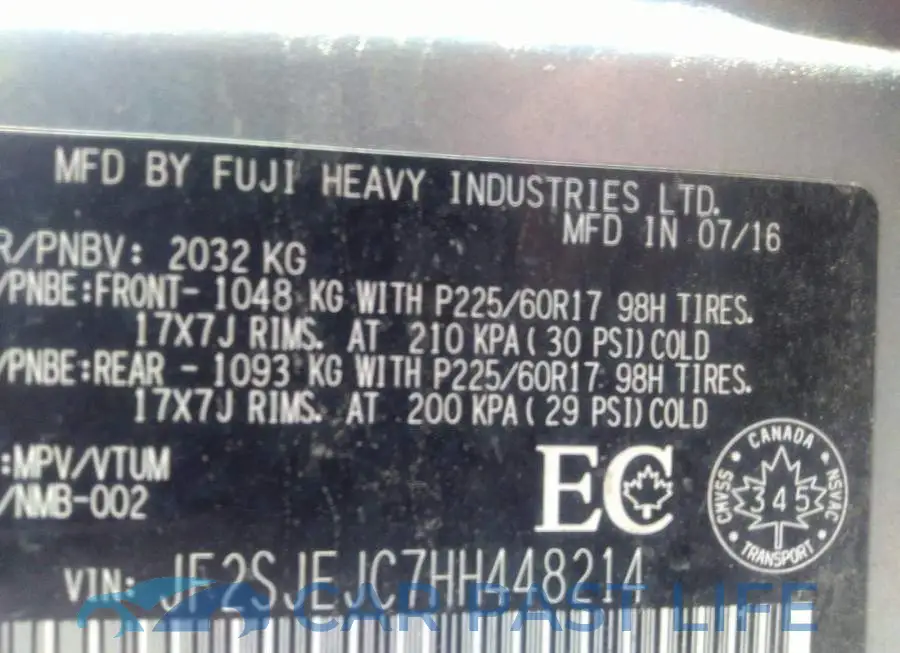 JF2SJEJC7HH448214# 9