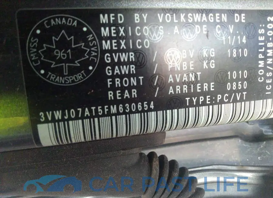 3VWJ07AT5FM630654# 9