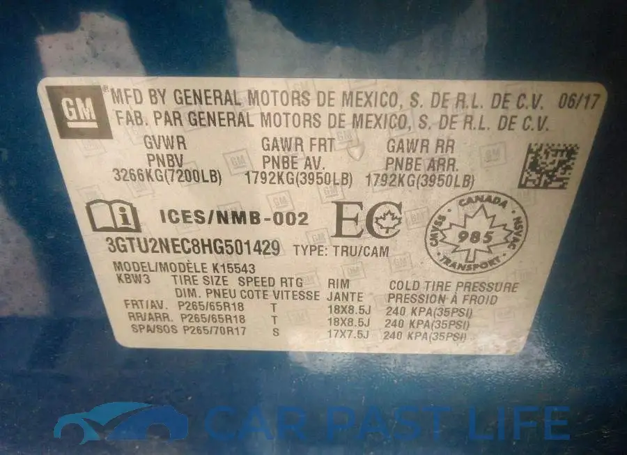 3GTU2NEC8HG501429# 9
