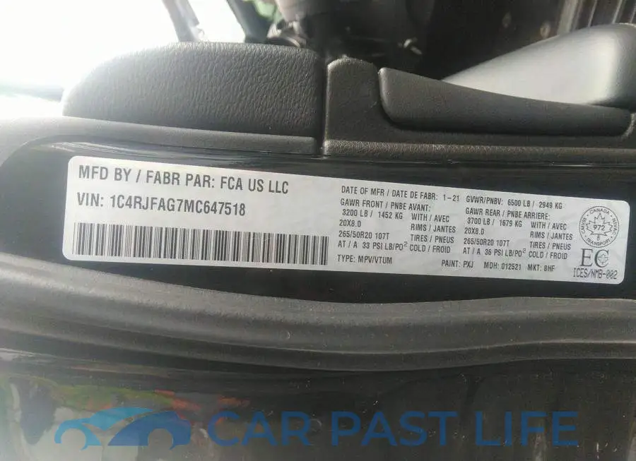1C4RJFAG7MC647518# 9