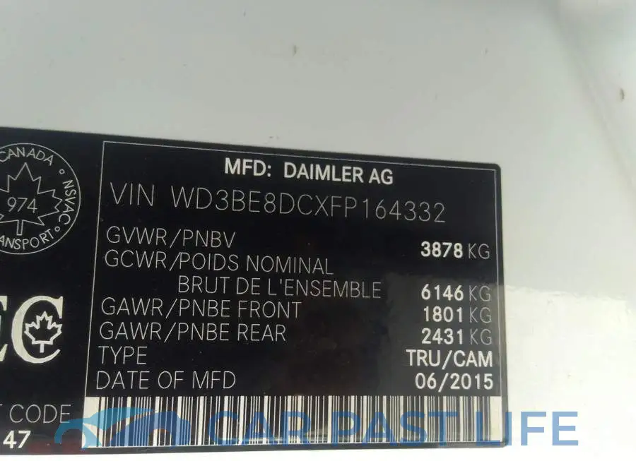 WD3BE8DCXFP164332# 9